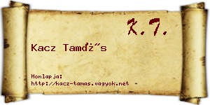 Kacz Tamás névjegykártya